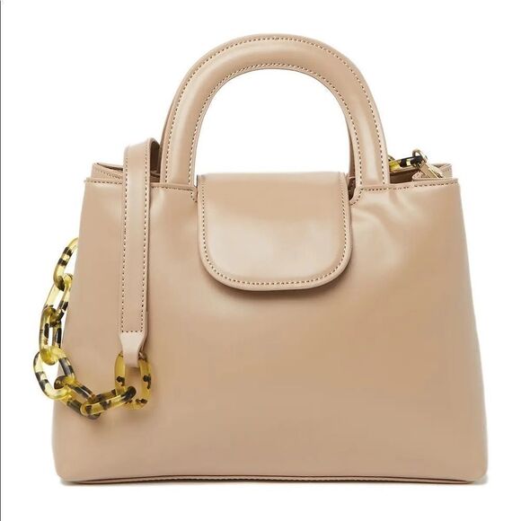 House of Want Taupe Snack Top Handle Satchel Vegan Leather NWD - Picture 1 of 11